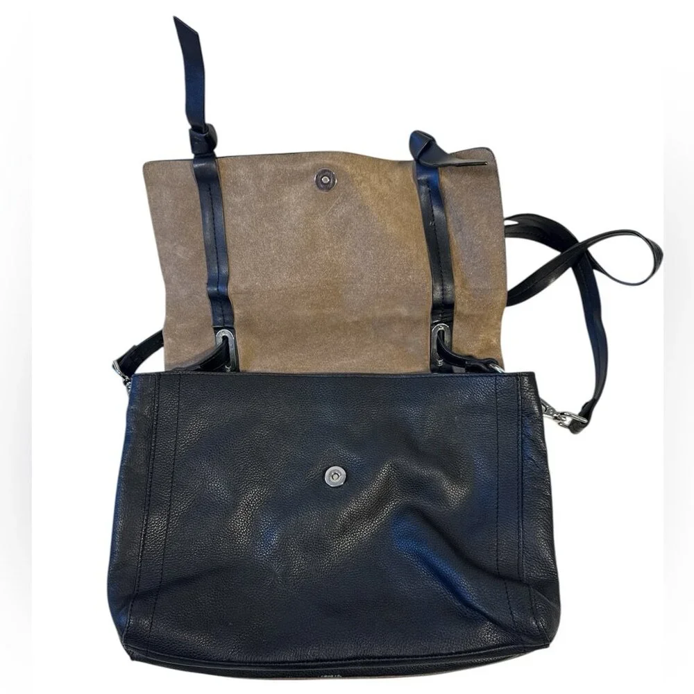 Zara Crossbody Satchel Suede Leather Taupe Black Women’s Minimalist Quiet Luxury